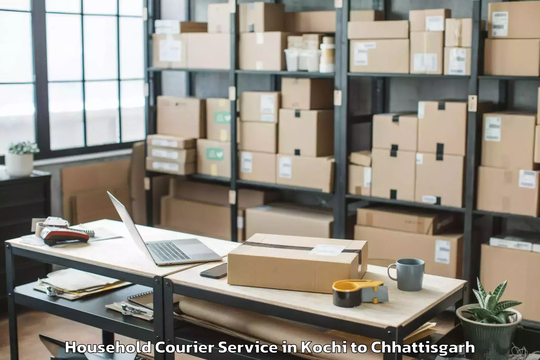 Hassle-Free Kochi to Jashpur Nagar Household Courier